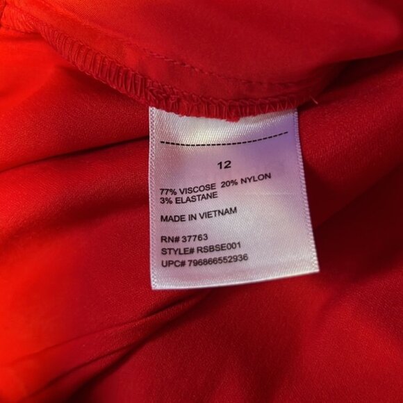 RAFAELLA Stretch Pull On Elastic Waist Ankle Pant size 12 True Red - Picture 3 of 4